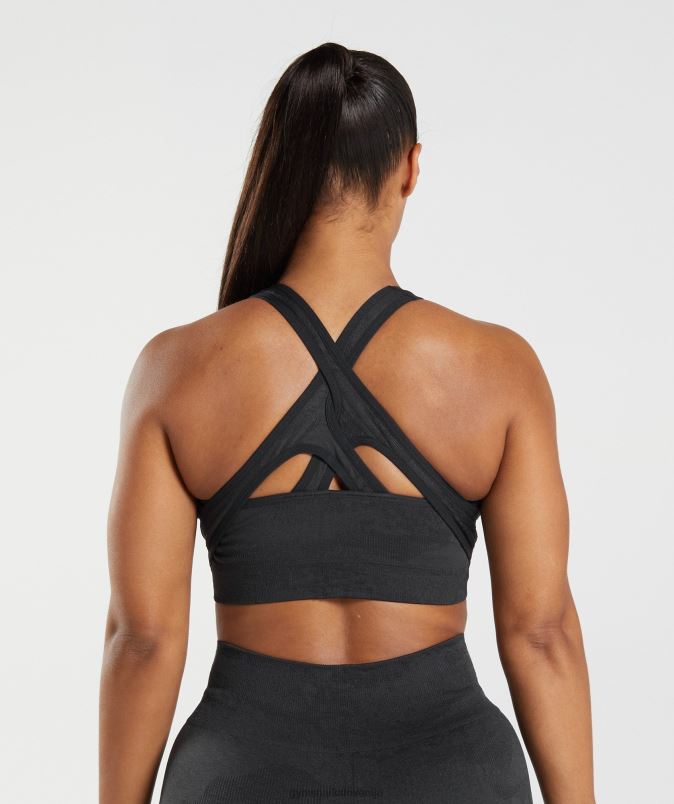 prilagodite maskirni brezšivni športni nedrček ženskeGymshark črna/oniks siva J00L2192