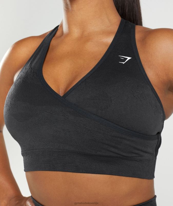 prilagodite maskirni brezšivni športni nedrček ženskeGymshark črna/oniks siva J00L2192