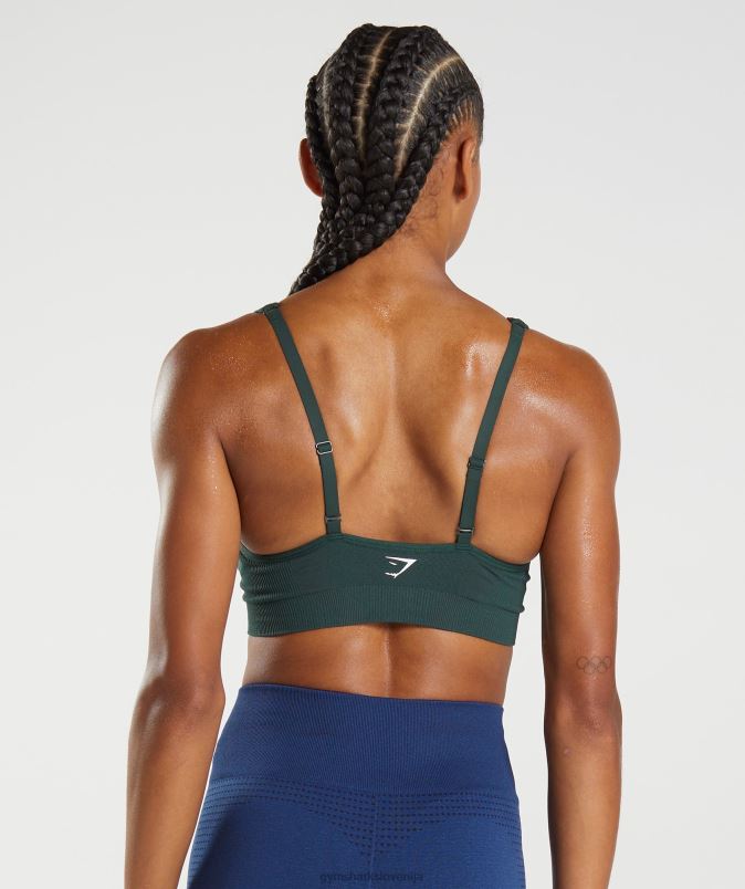 vital brezšiven športni modrček z 2,0 v izrezom ženskeGymshark gozdni zeleni lapor J00L2205