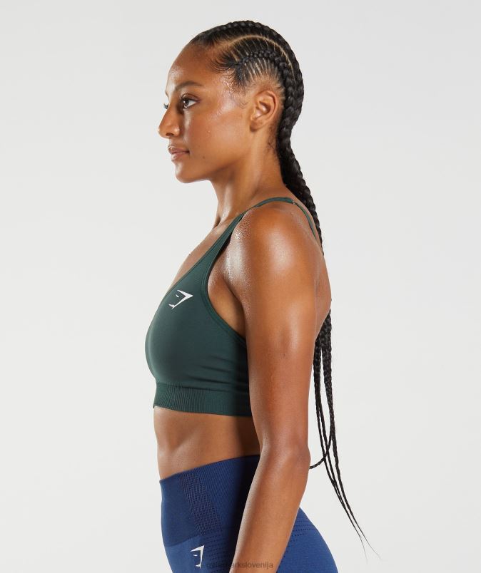 vital brezšiven športni modrček z 2,0 v izrezom ženskeGymshark gozdni zeleni lapor J00L2205