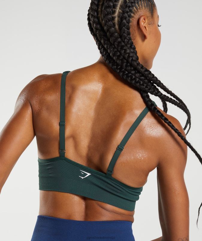 vital brezšiven športni modrček z 2,0 v izrezom ženskeGymshark gozdni zeleni lapor J00L2205