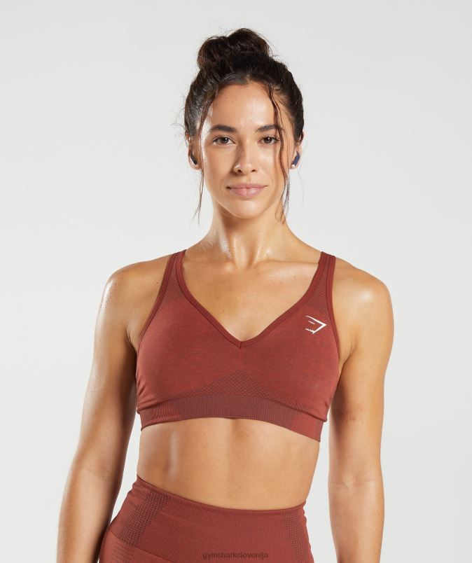 vital brezšiven športni modrček z 2,0 v izrezom ženskeGymshark opečnato rdeči lapor J00L2168