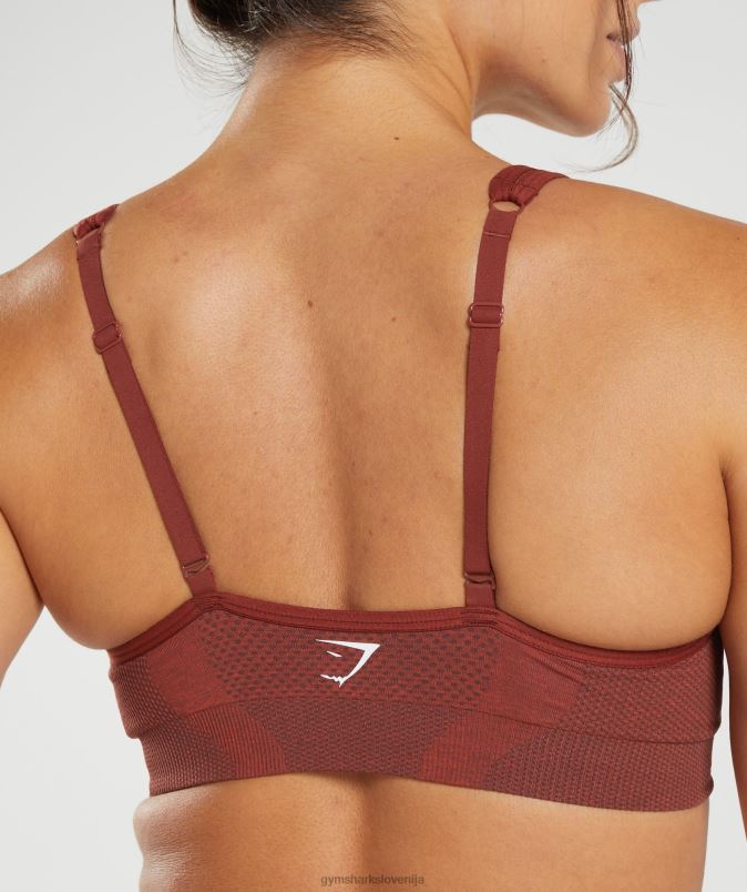 vital brezšiven športni modrček z 2,0 v izrezom ženskeGymshark opečnato rdeči lapor J00L2168