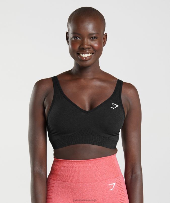 vital brezšiven športni modrček z 2,0 v izrezom ženskeGymshark črni lapor J00L2152