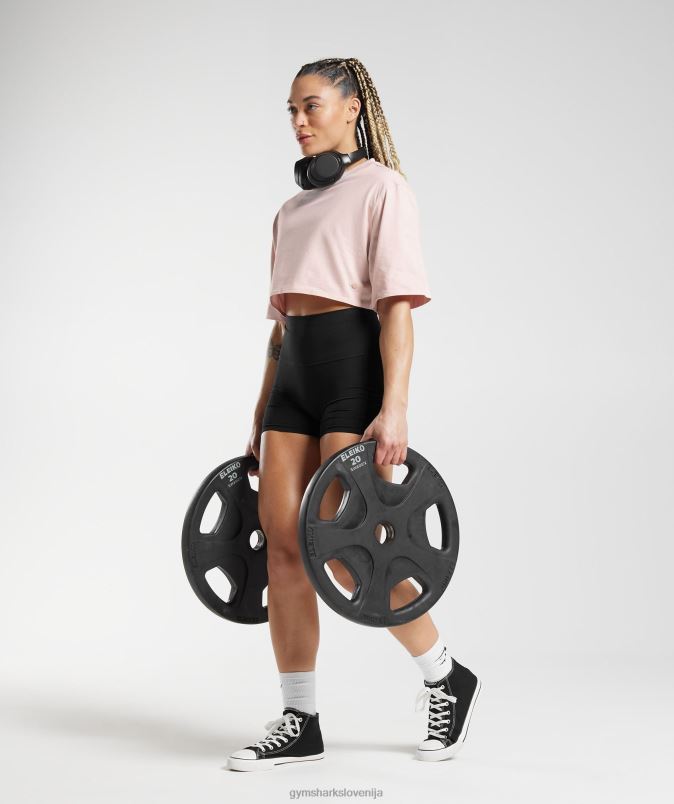 bombažna škatlasta majica ženskeGymshark megleno roza J00L2463