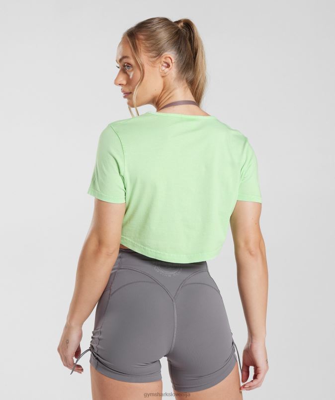 legacy crop top ženskeGymshark sveža meta zelena/kislo pranje J00L2503