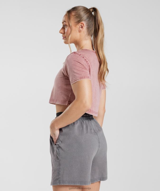 legacy crop top ženskeGymshark terakota roza/kislinsko pranje J00L2502