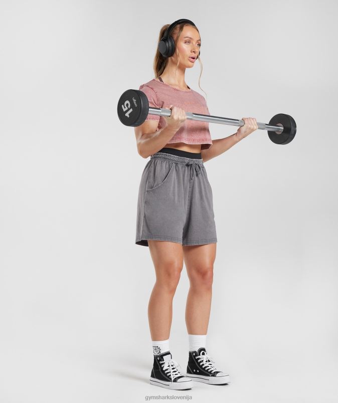 legacy crop top ženskeGymshark terakota roza/kislinsko pranje J00L2502