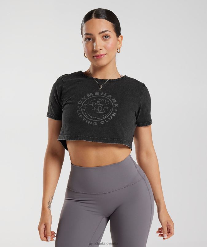 legacy sprani crop top ženskeGymshark Črna J00L2429