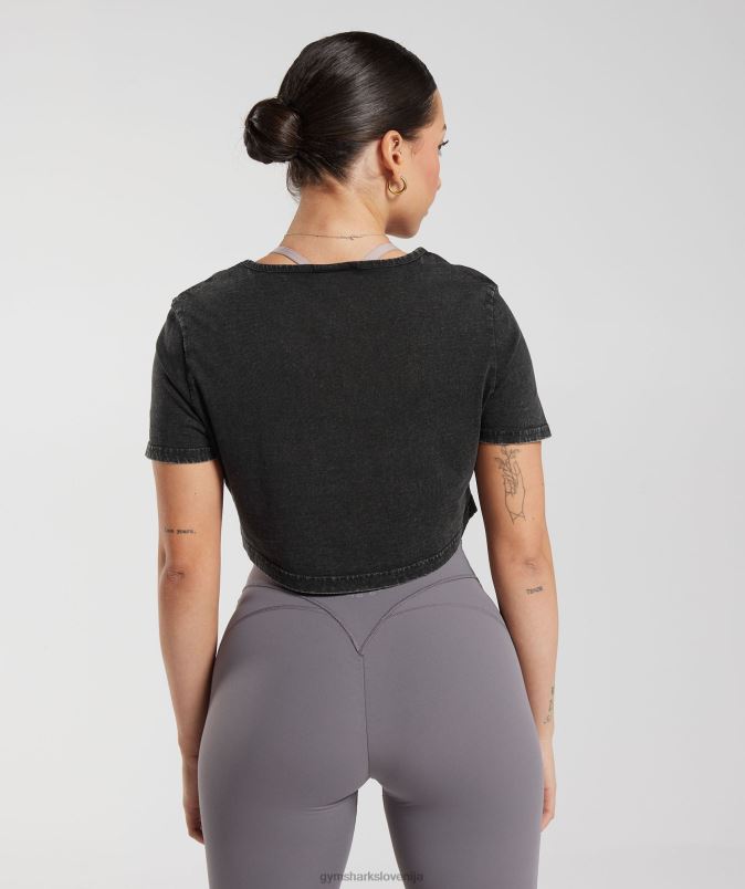 legacy sprani crop top ženskeGymshark Črna J00L2429