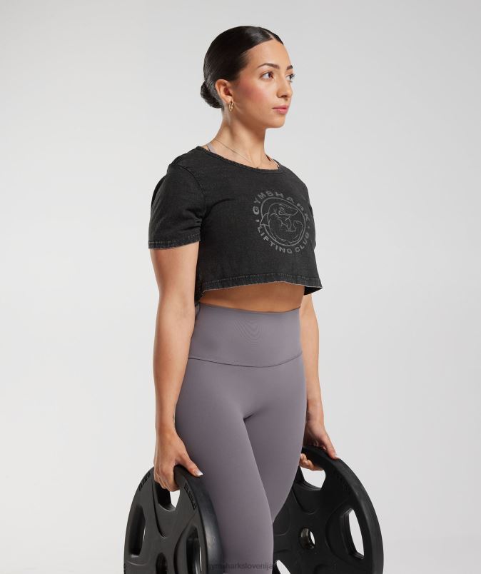 legacy sprani crop top ženskeGymshark Črna J00L2429