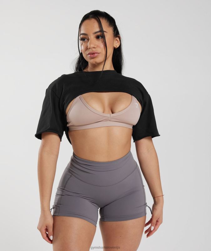 legacy top s skomigni rameni ženskeGymshark Črna J00L2496