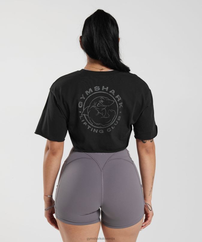 legacy top s skomigni rameni ženskeGymshark Črna J00L2496