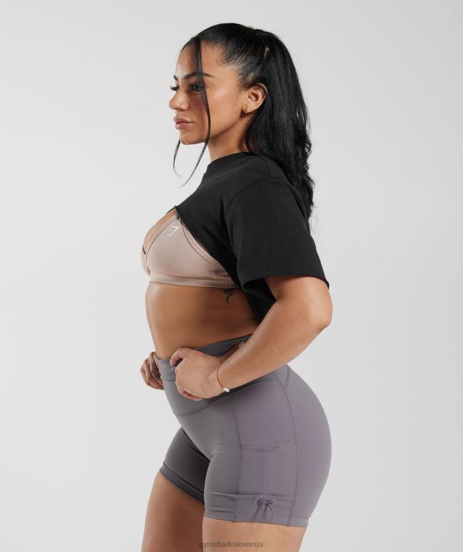 legacy top s skomigni rameni ženskeGymshark Črna J00L2496
