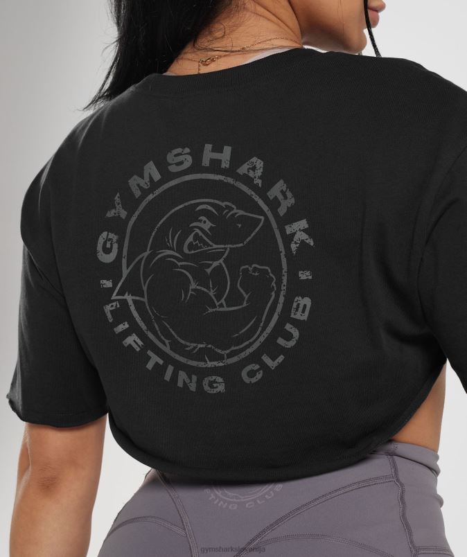 legacy top s skomigni rameni ženskeGymshark Črna J00L2496