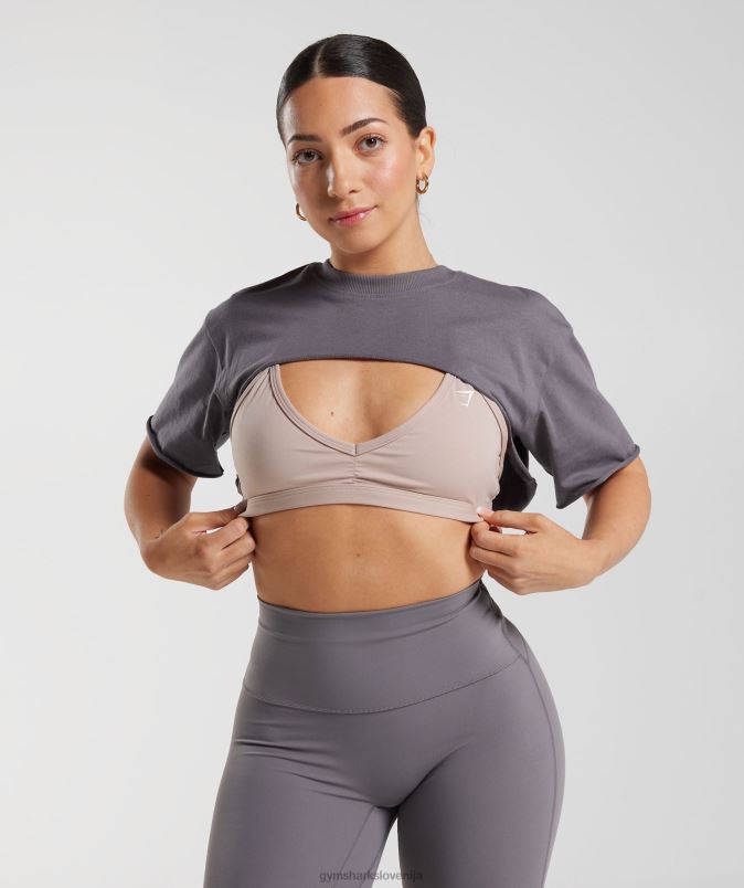 legacy top s skomigni rameni ženskeGymshark titan siva J00L2494