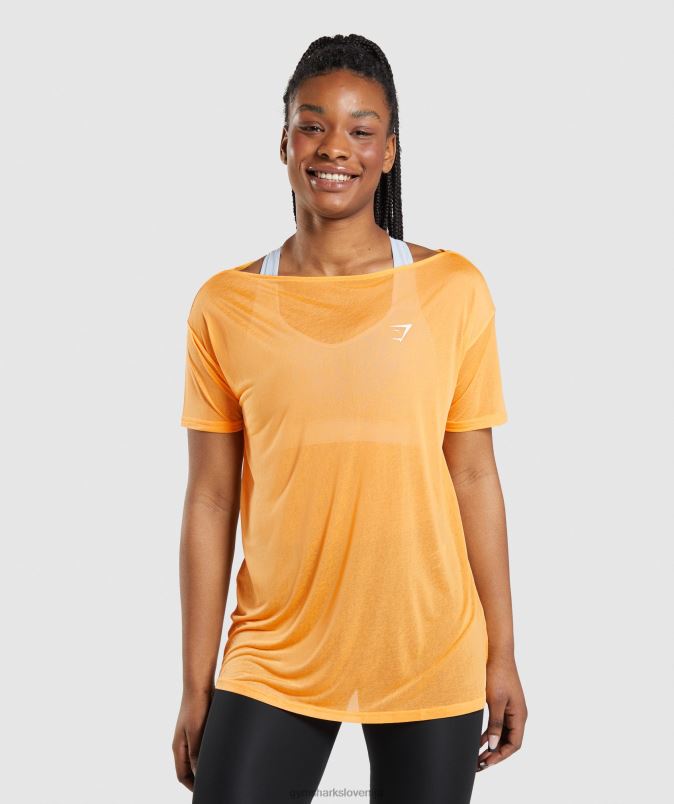 trening prevelik top ženskeGymshark marelično pomaranča J00L2483
