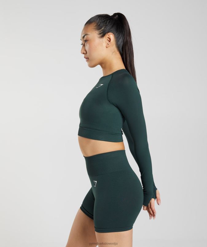 vital brezšivni kratki top 2.0 ženskeGymshark gozdni zeleni lapor J00L2480